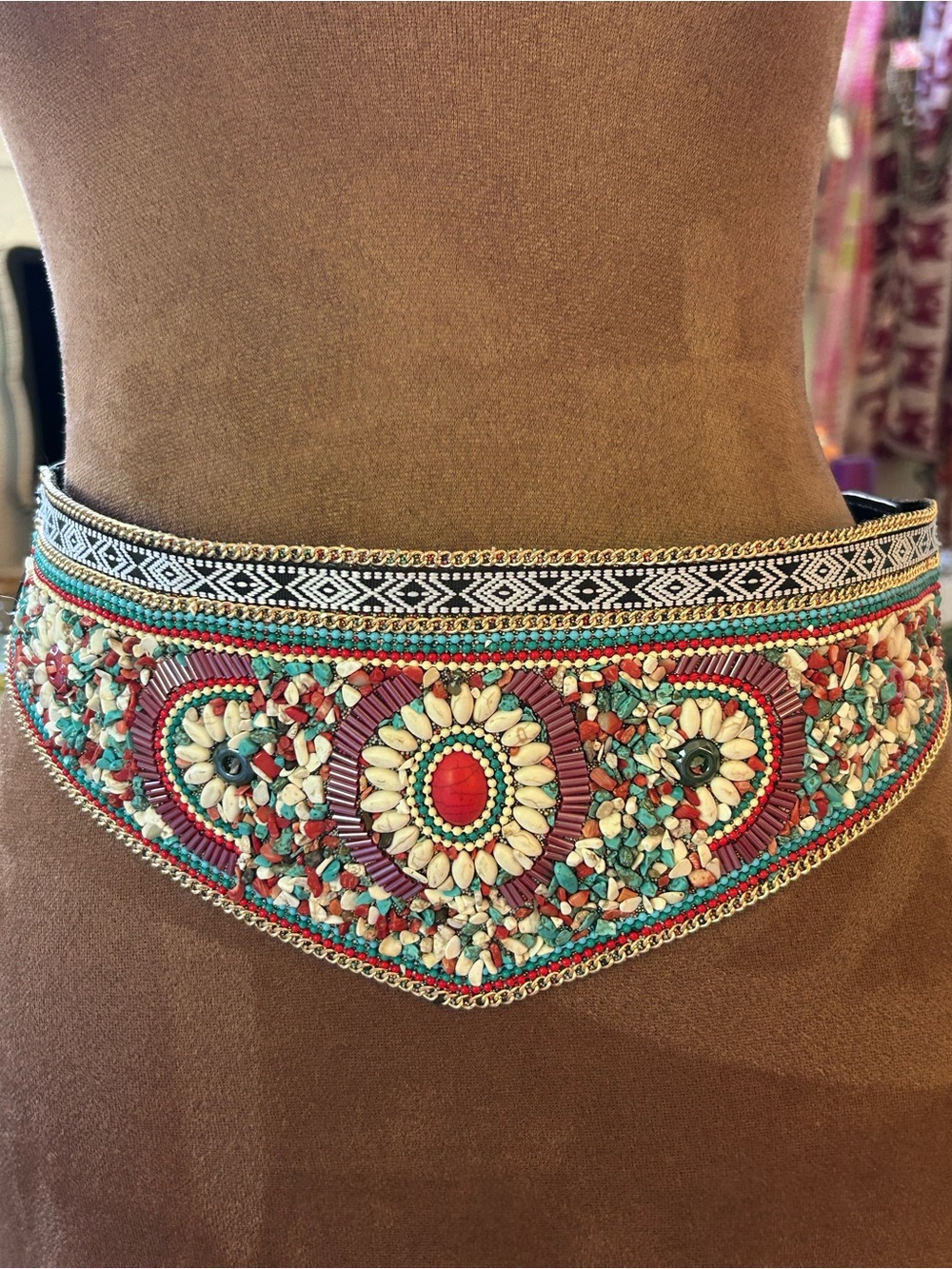 Gorgeous! Yik Fung beaded statement stretch belt